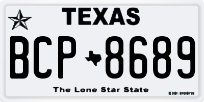 TX license plate BCP8689