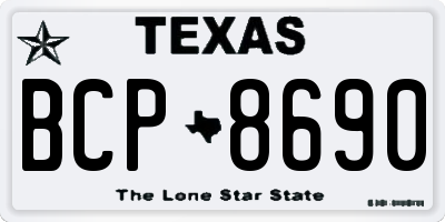 TX license plate BCP8690