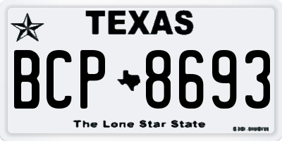 TX license plate BCP8693