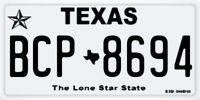 TX license plate BCP8694