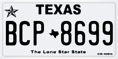 TX license plate BCP8699