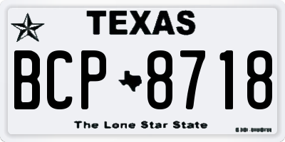 TX license plate BCP8718