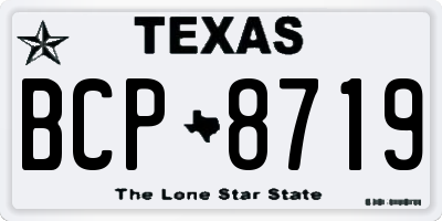 TX license plate BCP8719