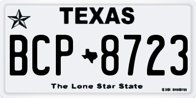 TX license plate BCP8723