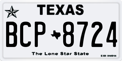 TX license plate BCP8724