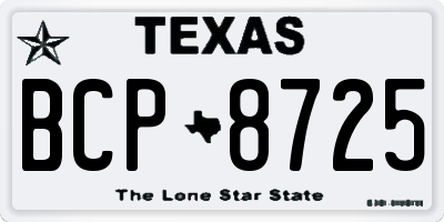 TX license plate BCP8725