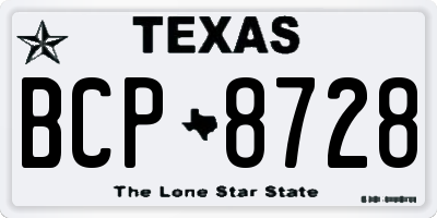 TX license plate BCP8728