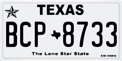 TX license plate BCP8733