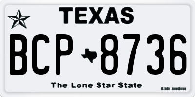 TX license plate BCP8736