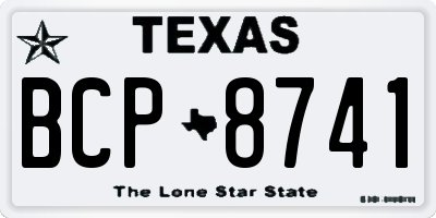 TX license plate BCP8741