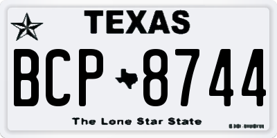 TX license plate BCP8744