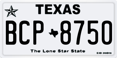 TX license plate BCP8750