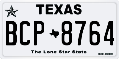 TX license plate BCP8764