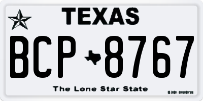TX license plate BCP8767