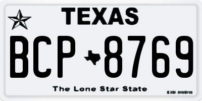 TX license plate BCP8769