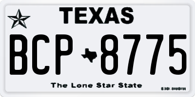 TX license plate BCP8775