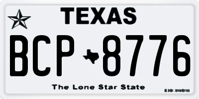 TX license plate BCP8776