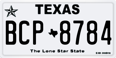 TX license plate BCP8784