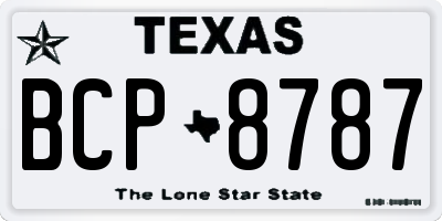 TX license plate BCP8787