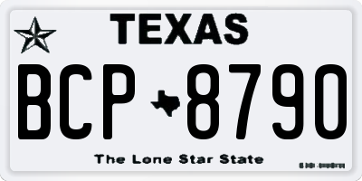TX license plate BCP8790