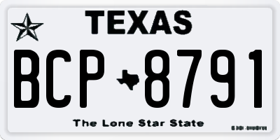 TX license plate BCP8791