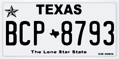 TX license plate BCP8793