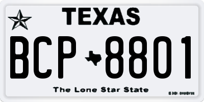 TX license plate BCP8801