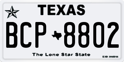 TX license plate BCP8802