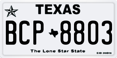 TX license plate BCP8803
