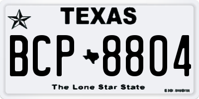 TX license plate BCP8804