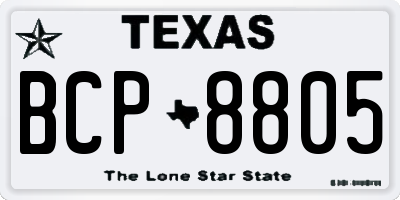 TX license plate BCP8805