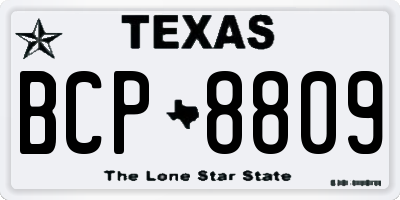 TX license plate BCP8809