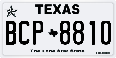 TX license plate BCP8810