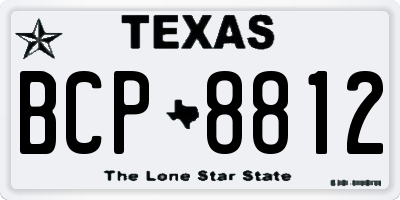 TX license plate BCP8812