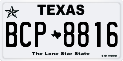 TX license plate BCP8816