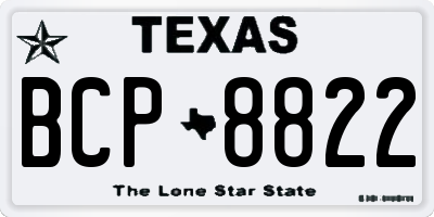 TX license plate BCP8822