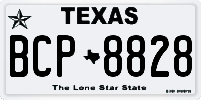 TX license plate BCP8828