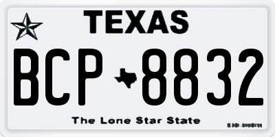TX license plate BCP8832