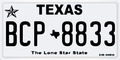TX license plate BCP8833