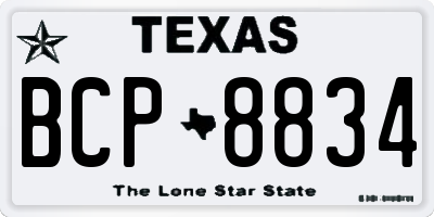 TX license plate BCP8834