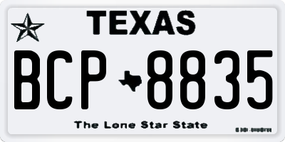 TX license plate BCP8835