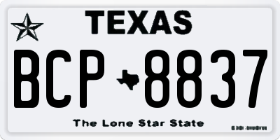 TX license plate BCP8837