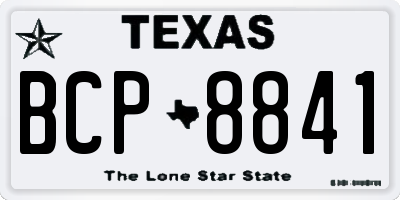 TX license plate BCP8841
