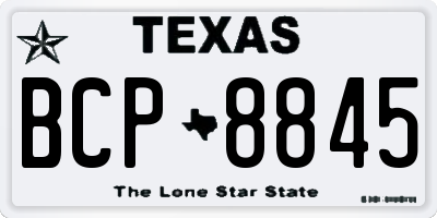 TX license plate BCP8845