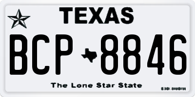 TX license plate BCP8846
