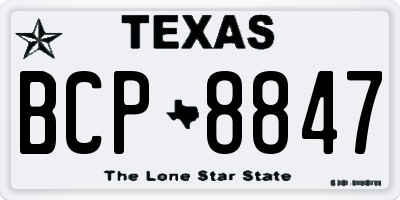 TX license plate BCP8847