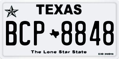 TX license plate BCP8848