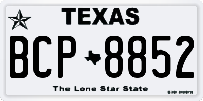 TX license plate BCP8852