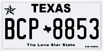 TX license plate BCP8853