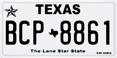 TX license plate BCP8861